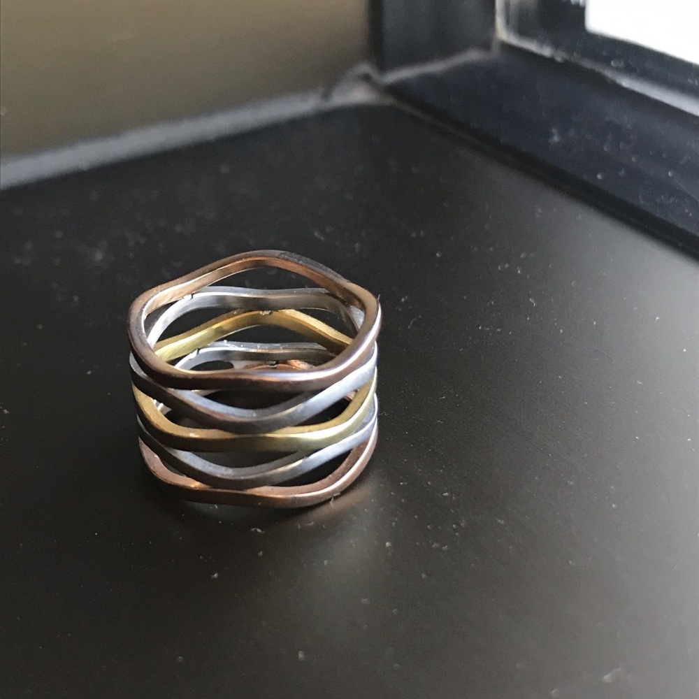 Three toned ribbed ring - Picture 6 of 8